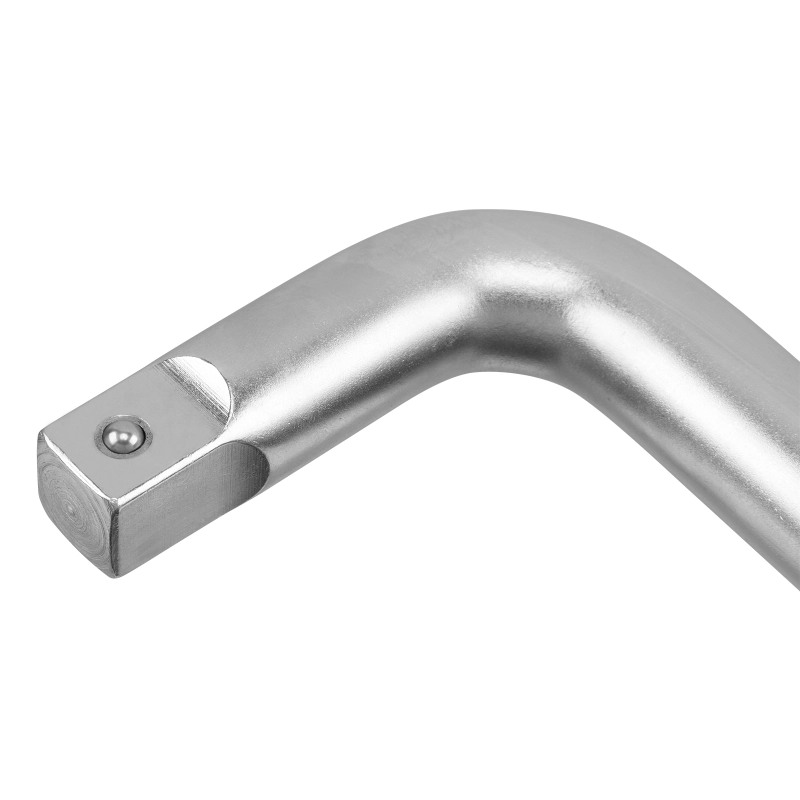 Вороток Г-образный, 300*100 мм, квадрат 3/4", CrV, матовый хром Denzel (14068)