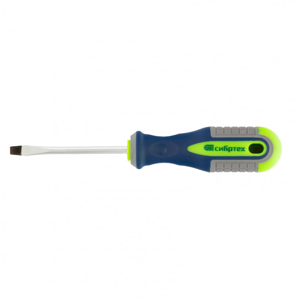 Отвертка, SL5 х 75 мм, CrV, трехкомпонентная рукоятка Сибртех (11823)
