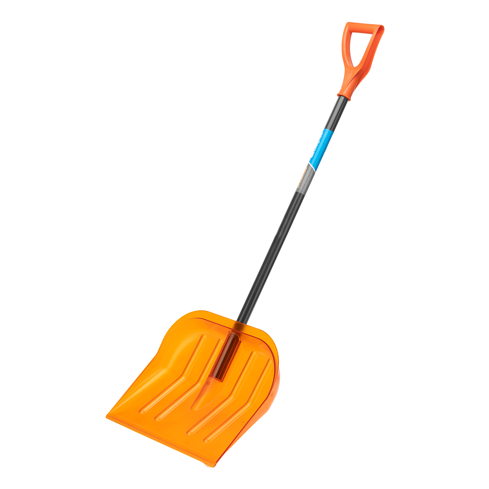 Лопата для уборки снега поликарбонат, 465х410х1390 мм, стальной черенок, усиленная Сибртех (61655)