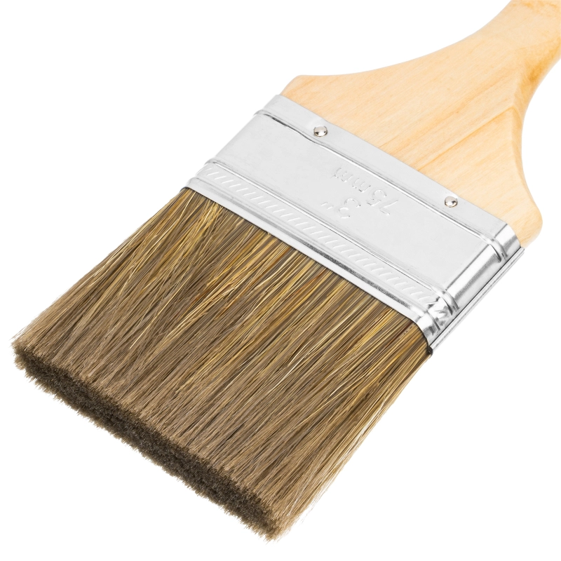 Кисть плоская "Евро" 3", смешанная щетина, деревянная ручка MTX (83081)