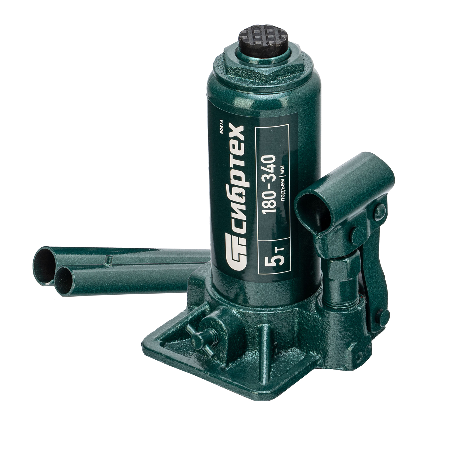 Домкрат гидравлический бутылочный, 5 т, 180-340 мм, в пласт. кейсе Сибртех (50814)