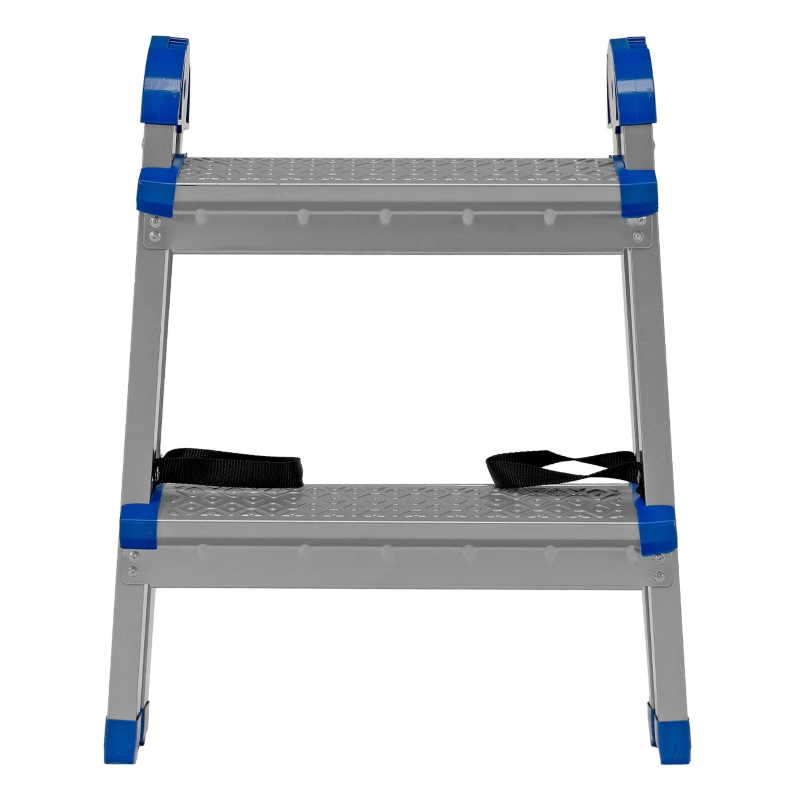Стремянка двухсторонняя 2 ступени, сталь профиль, стальные ступени, Сибртех (97982)