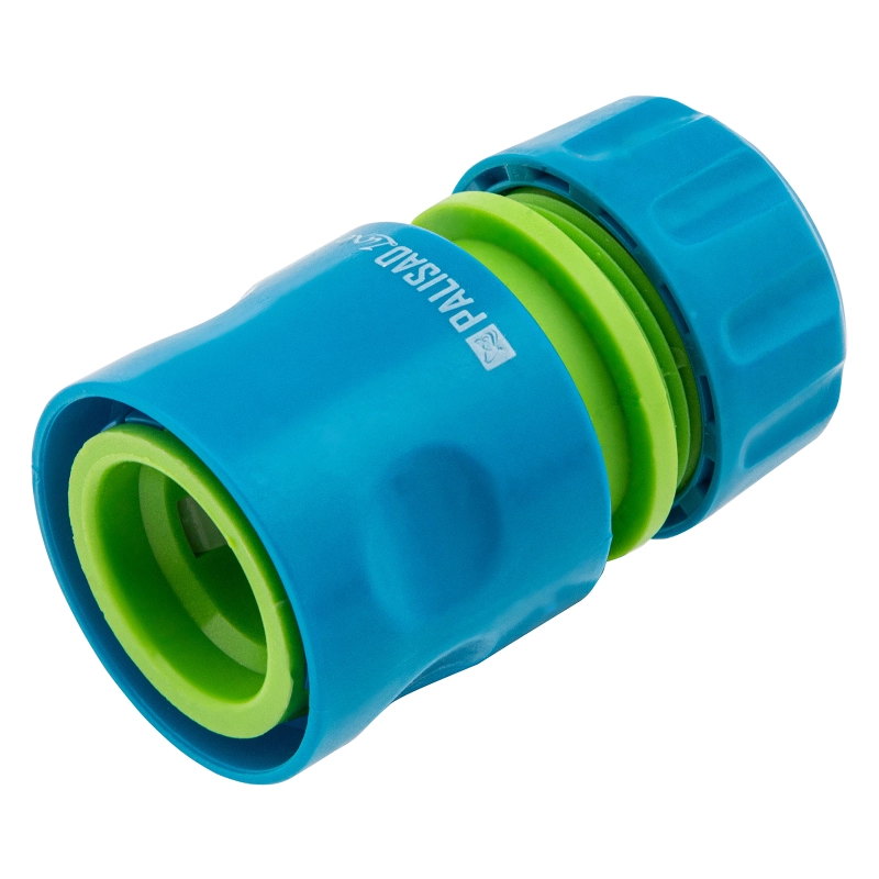 Соединитель пластмассовый, быстросъемный для шланга 1/2, аквастоп, однокомпонентный Palisad Luxe (66258)
