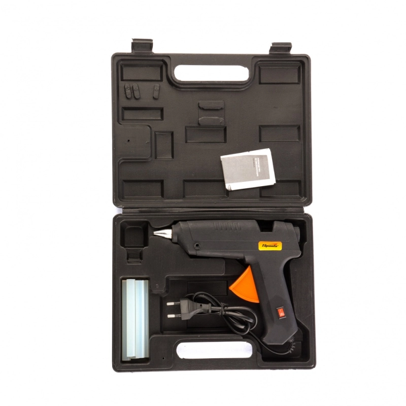 Клеевой пистолет с выключателем 12 мм в кейсе, 100 Вт, 8 г/мин Sparta (93034)