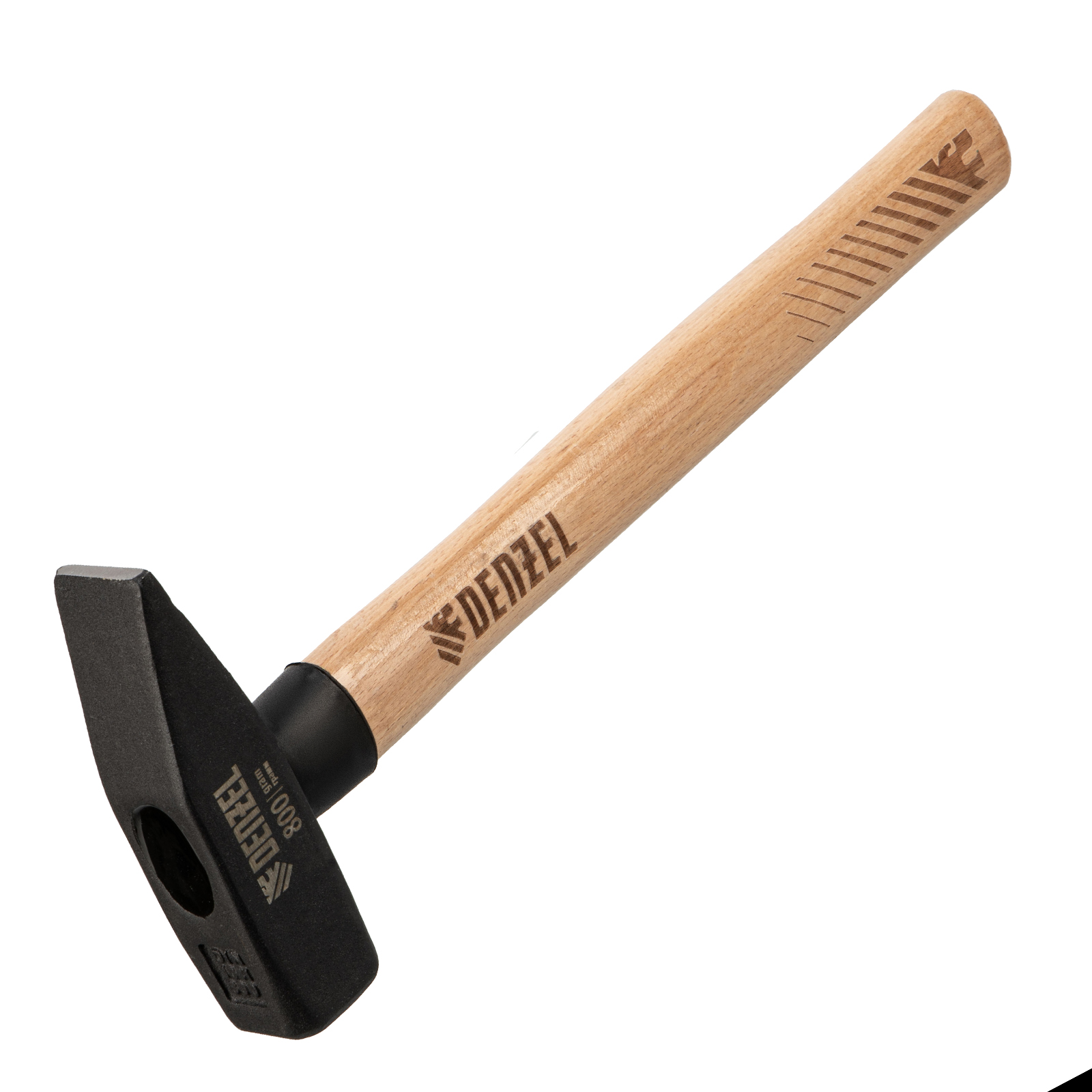 Молоток слесарный, 800 г, кованый квадратный боек, буковая рукоятка Denzel (10435)