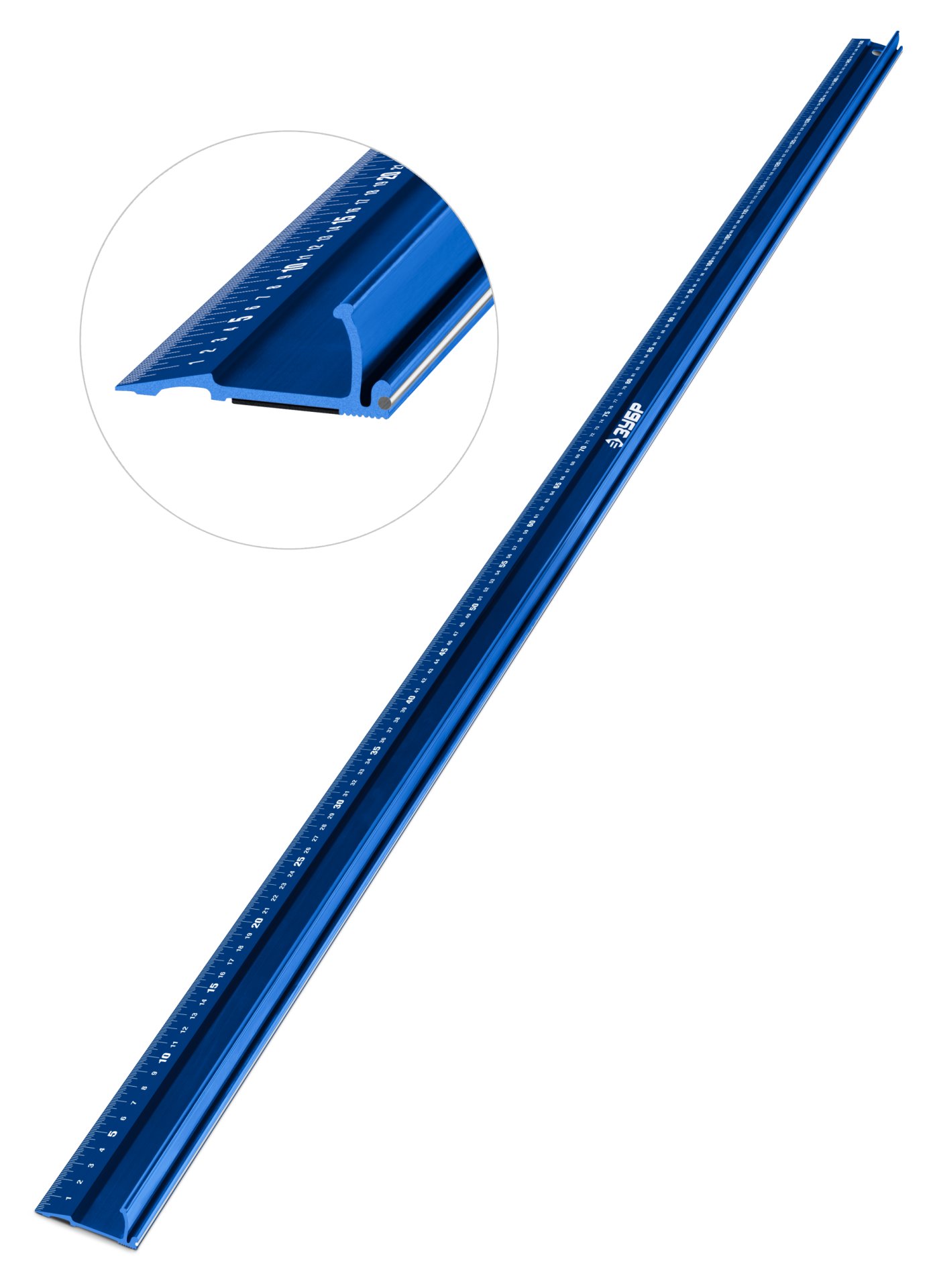ЗУБР 1,5 м, Усиленная алюминиевая линейка со стальной направляющей, Профессионал (34382-150)