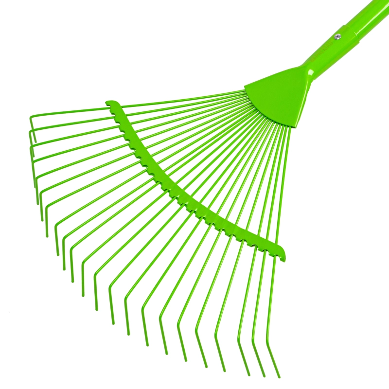 Грабли веерные стальные, 420 х 1585 мм, 22 круглых зуба, эмалированные, стальной черенок, Palisad (6177155)