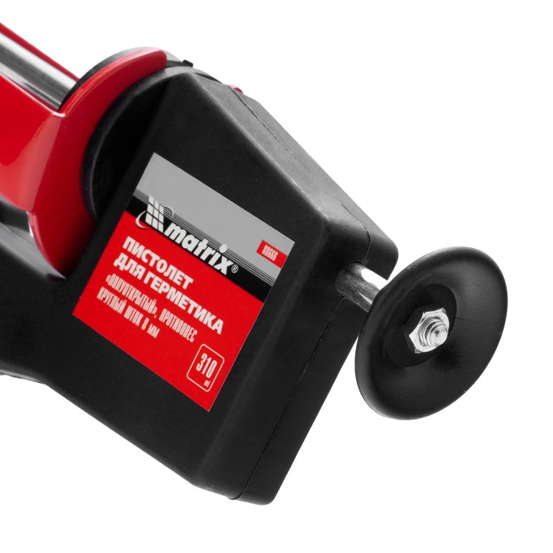 Пистолет для герметика, 310 мл, "полуоткрытый", противовес, круглый шток 8 мм Matrix (88666)