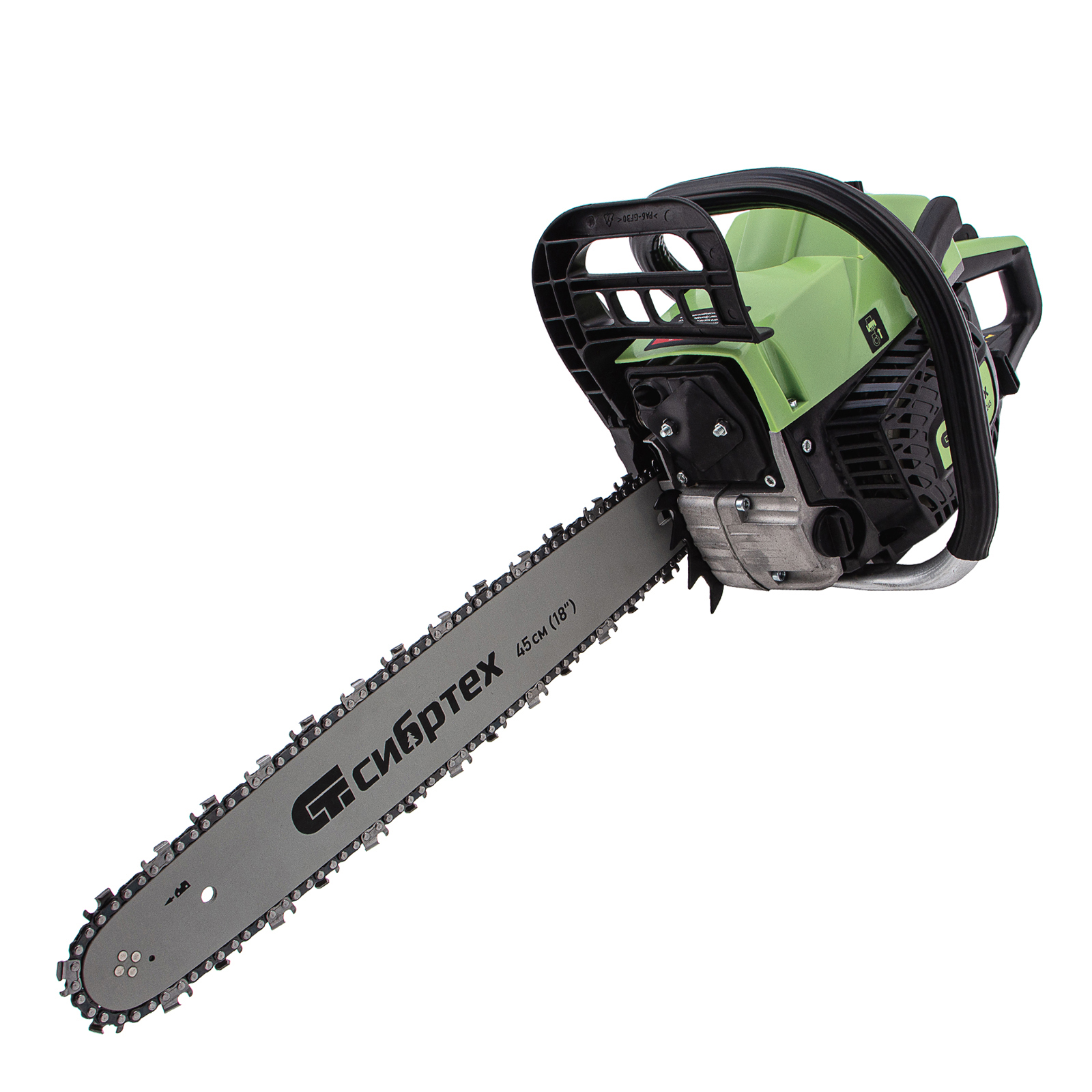 Пила цепная бензиновая БП-5245, 52 см3, шина 45 см, шаг 0.325, паз 1,5 мм, 72 звена Сибртех (95209)