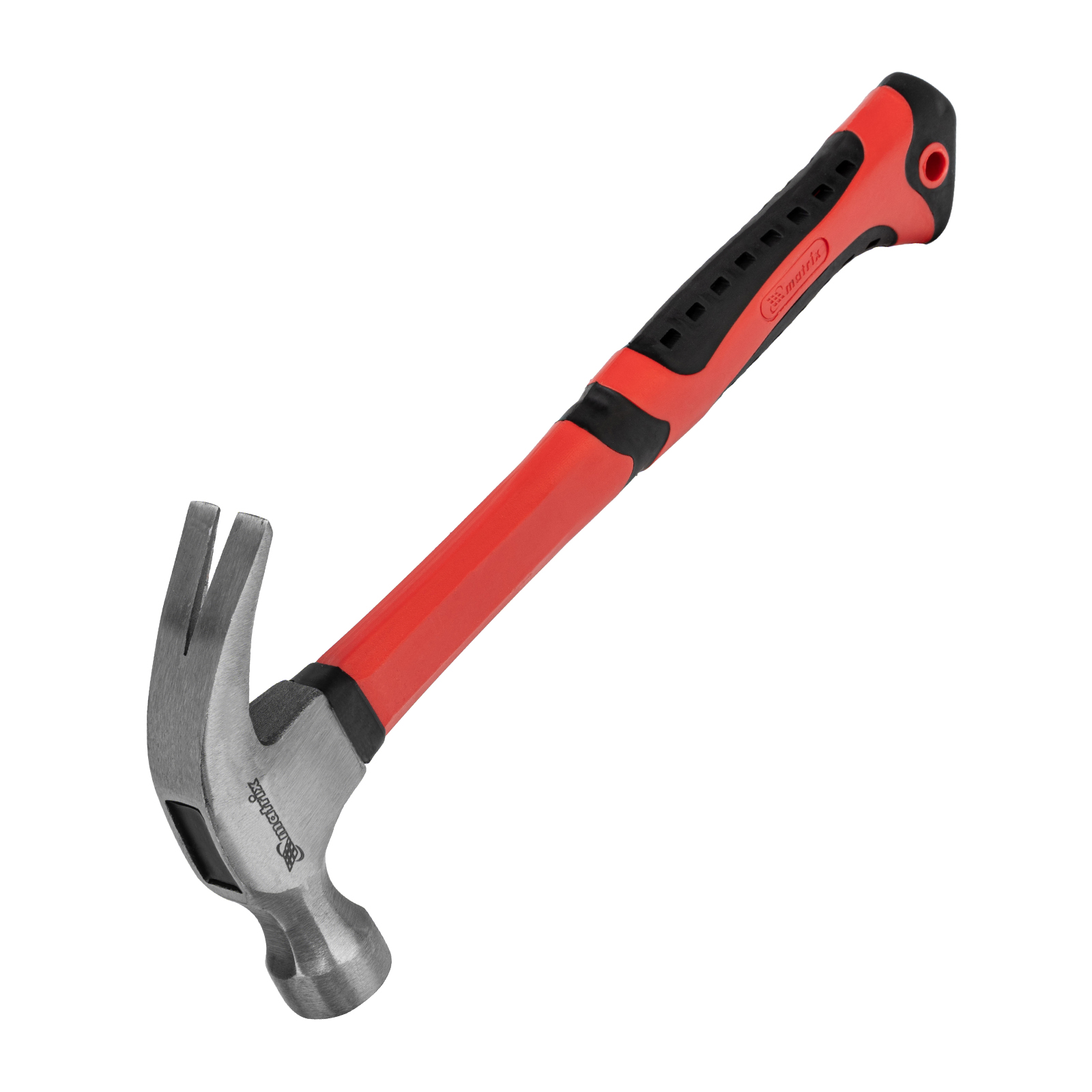 Молоток-гвоздодер, 450 г, боек 27 мм, фибергласовая обрезиненная рукоятка Matrix (10450)