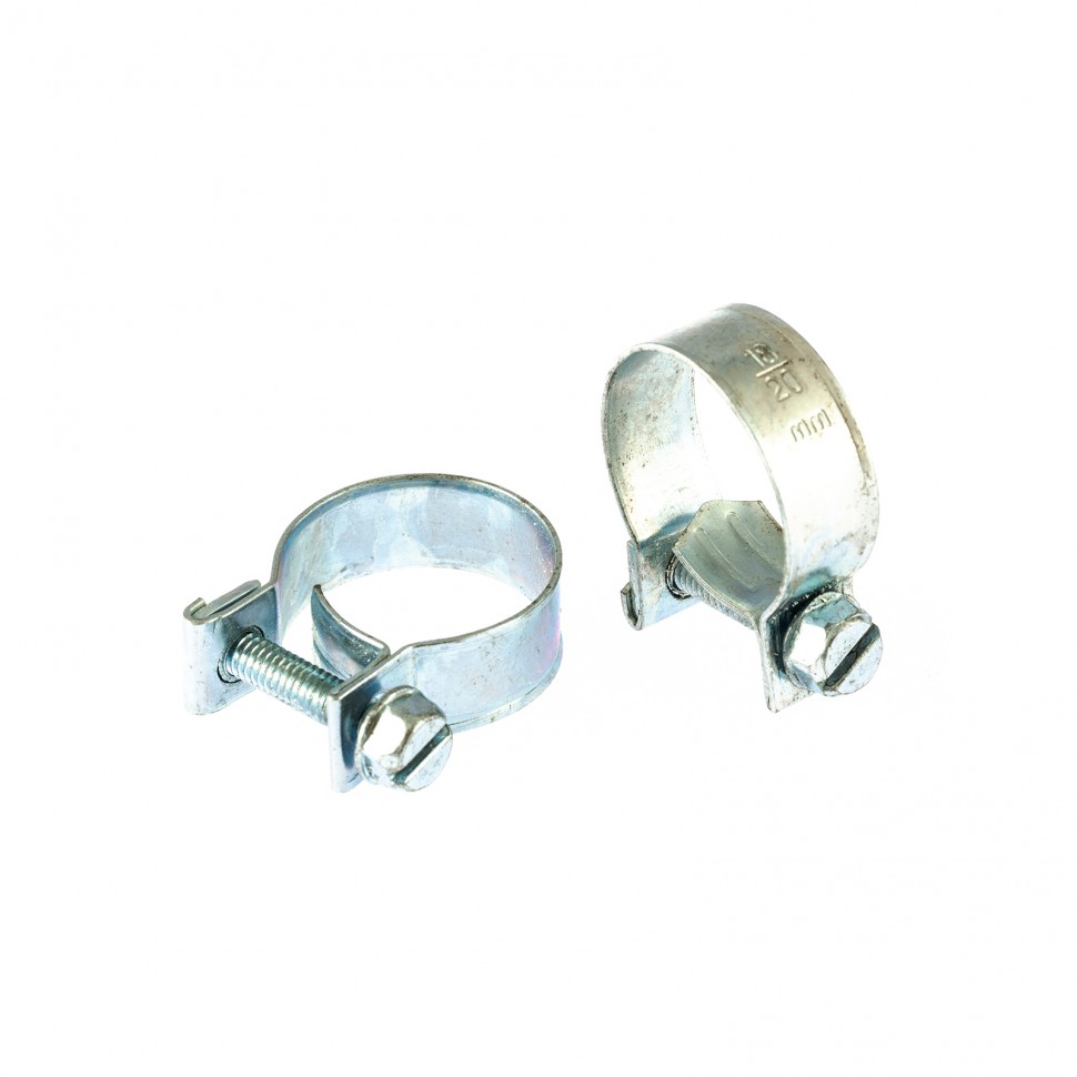 Хомуты металлические, MINI 18-20 мм, ширина 9 мм, винтовой, W1, 2 шт Сибртех (47507)