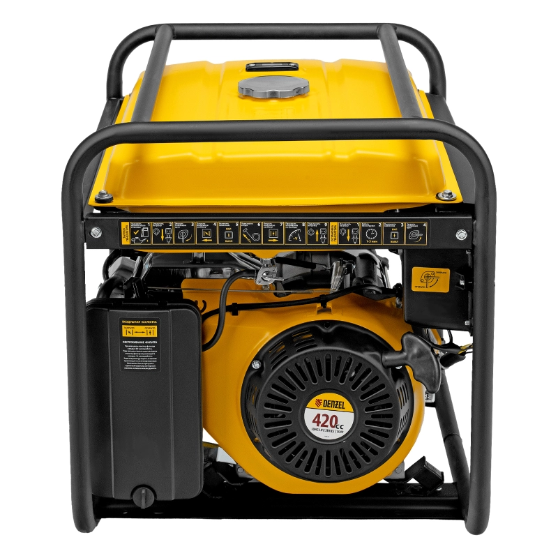 Генератор бензиновый GE 7900, 6.5 кВт, 220 В/50 Гц, 25 л, ручной пуск Denzel (94638)