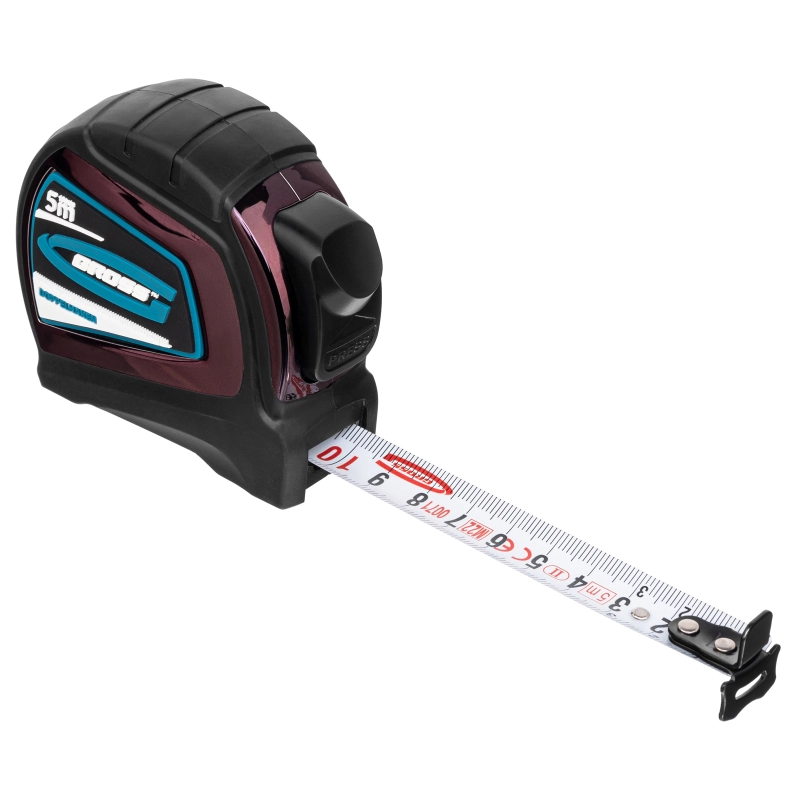 Рулетка "Doppelhaken",5 м x 19 мм,двухсторонний зацеп,Нейлон,двусторонняя шкала,автоматическая фиксация Gross (31123)