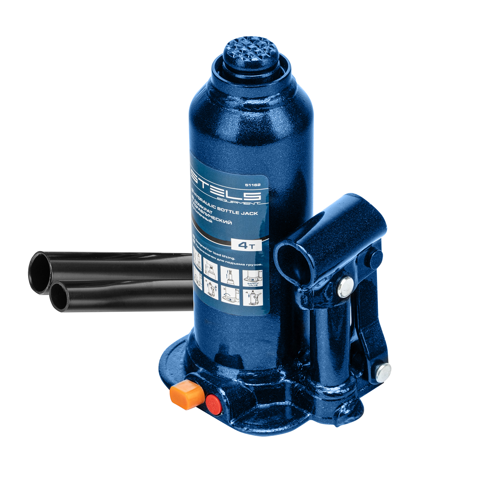 Домкрат гидравлический бутылочный, 4 т, h подъема 188-363 мм Stels (51162)