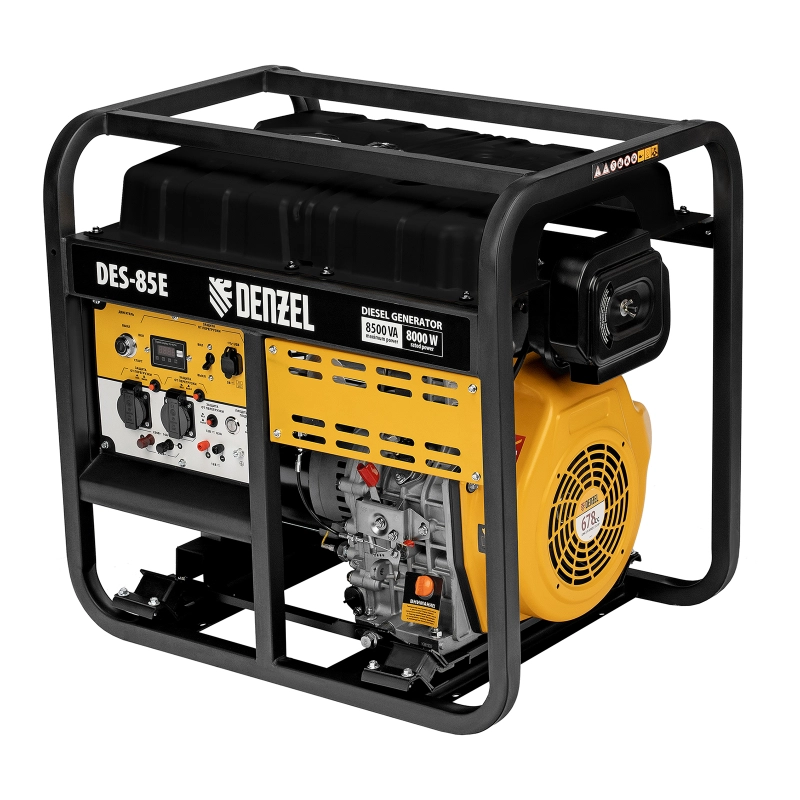 Генератор дизельный DES-85E, 8,5 кВт, 230 В, 16 л, электростартер Denzel (94415)