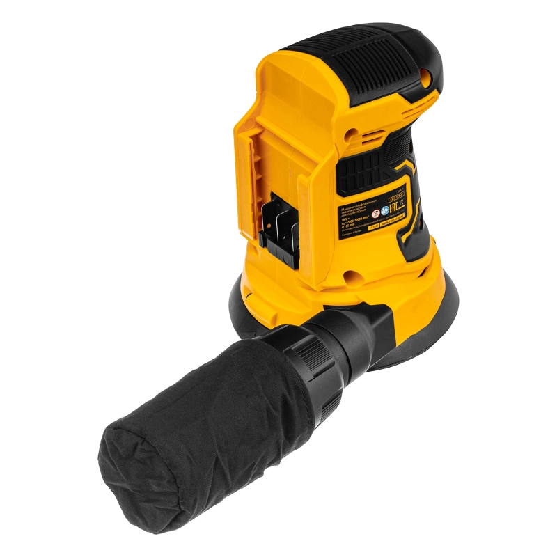 Машина шлифовальная эксцентриковая аккумуляторная COS-125-0, 18В Li-Ion Denzel (28471)