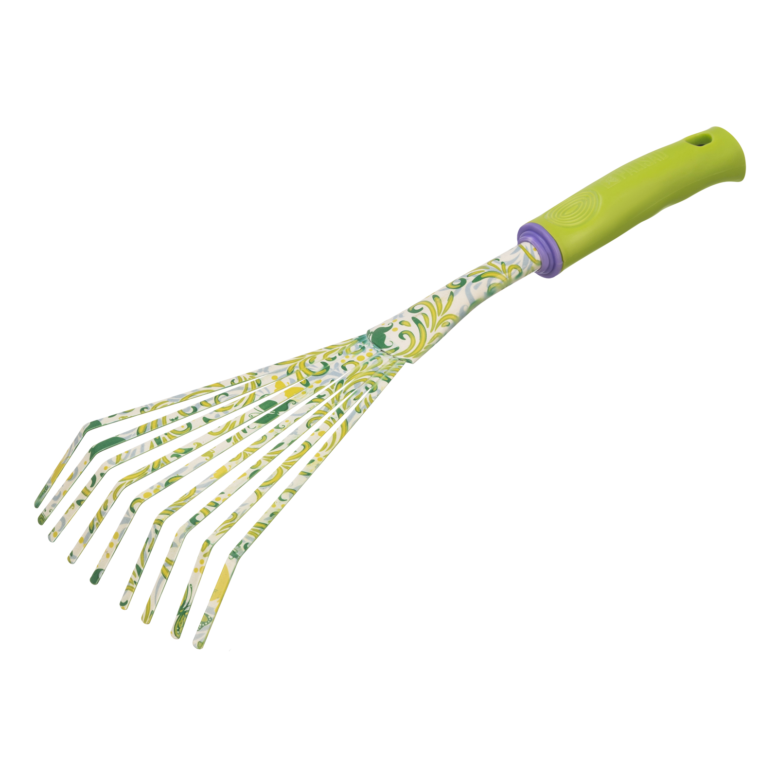 Грабли веерные 9 - зубые, 75 х 385 мм, стальные, пластиковая рукоятка, Flower Green, Palisad (62042)