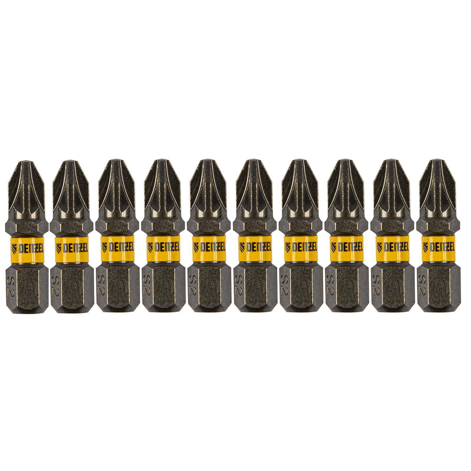 Бита PZ2х25, сталь S2, шестигранный профиль, 10 шт. Е 6,3 Denzel (11654)