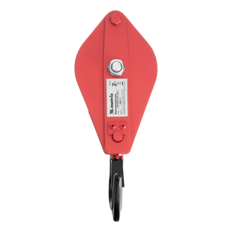 Блок монтажный с крюком, 2 т Matrix (51923)