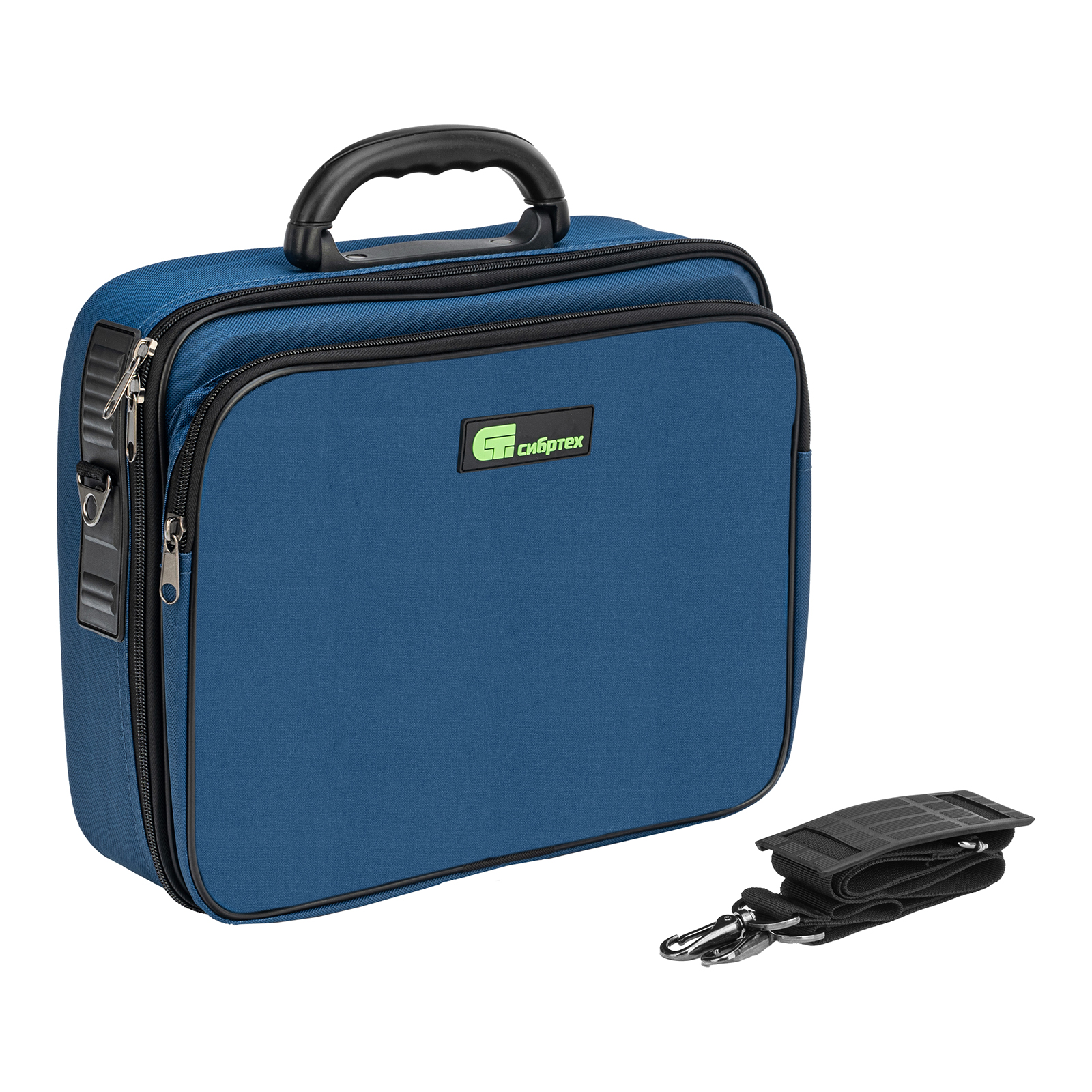 Кейс монтера, 365х300х110 мм, 10 карманов, наплечный ремень Сибртех (90236)