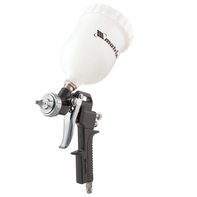 Набор пневмоинструмента, 5 предметов, быстросъемное соединение, краскораспылитель с верхним бачком Matrix (57304)