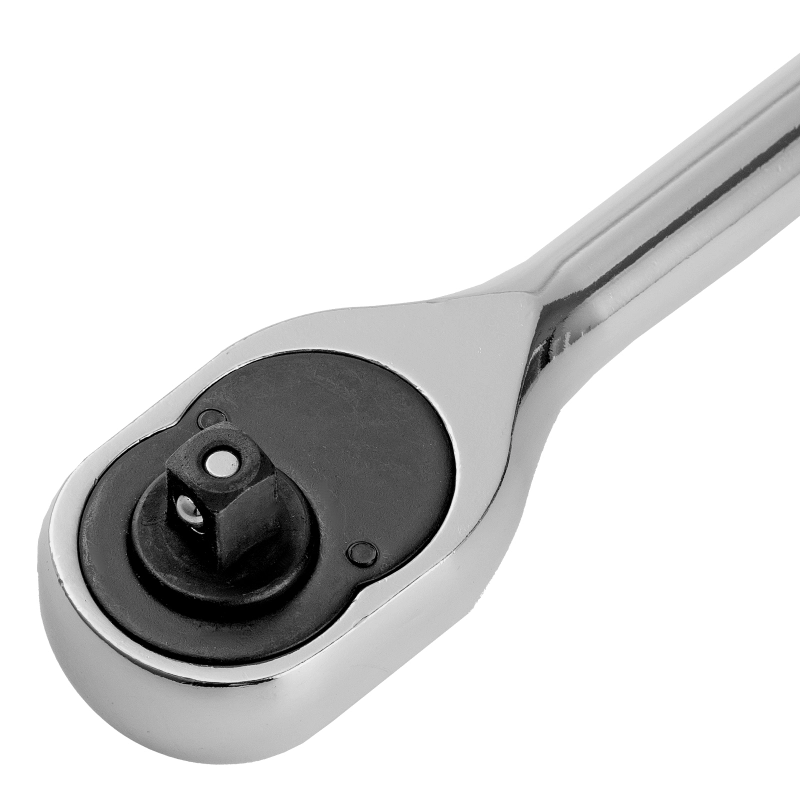 Ключ-трещотка 1/4", 45 зубьев, цельнометаллический, с быстрым сбросом, CrV, хром Сибртех (14014)