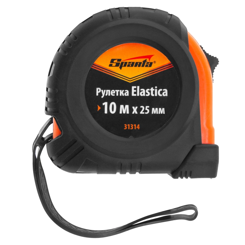 Рулетка Elastica,10 м х 25 мм,обрезиненный корпус Sparta (31314)