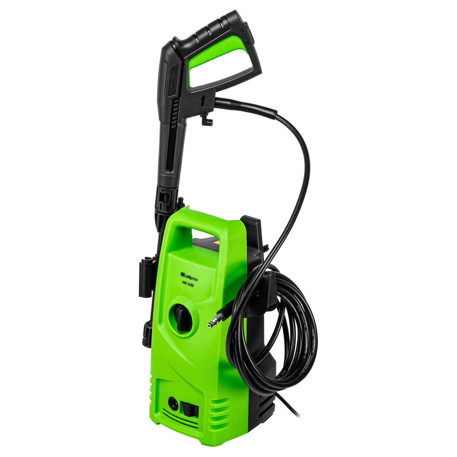 Моечная машина высокого давления АМ-1400, 1400 Вт, 105 бар, 330 л/ч, переносная Сибртех (58221)