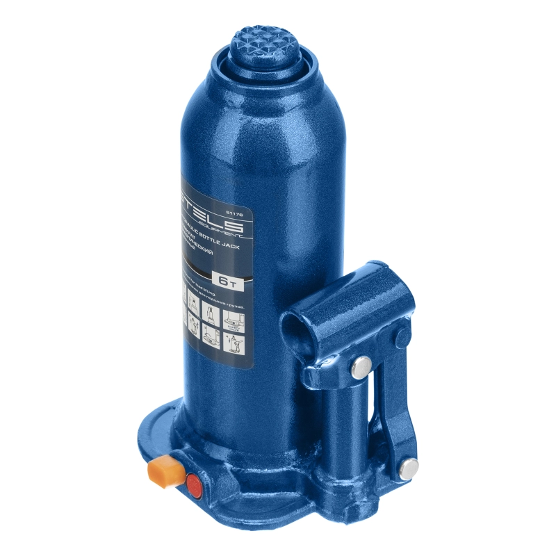 Домкрат гидравлический бутылочный, 6 т, h подъема 207-404 мм, в пластиковом кейсе Stels (51176)