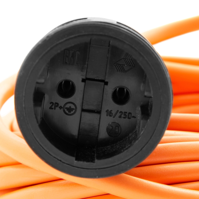 Удлинитель-шнур силовой 20 м, 16А, тип УХ16, ПВС, усиленный, 1 розетка без заземления Сибртех (95832)