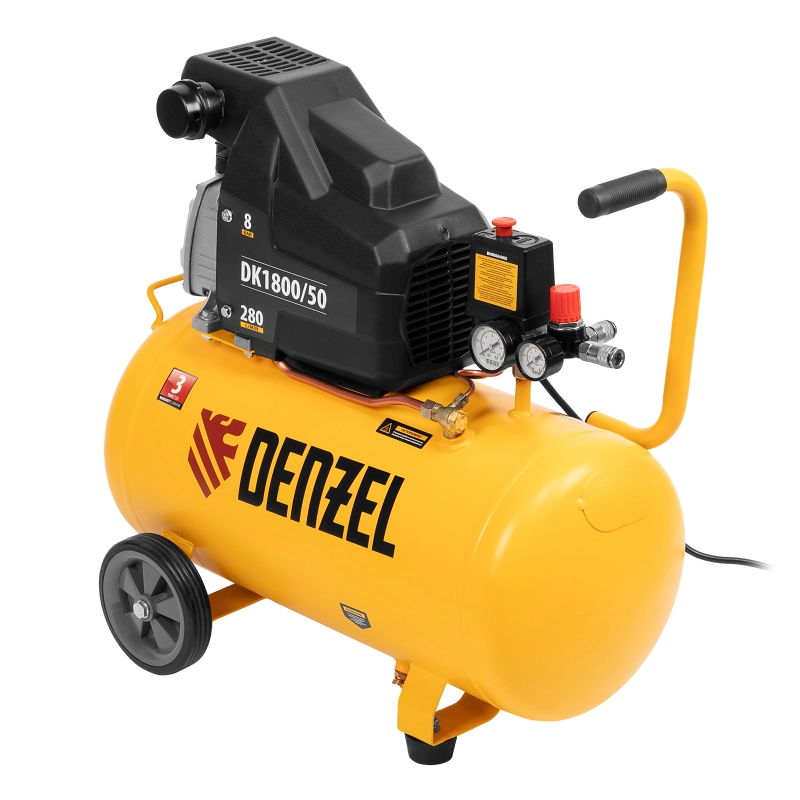 Компрессор воздушный DK1800/50, Х-PRO 1.8 кВт, 280л/мин, 50л Denzel (58068)