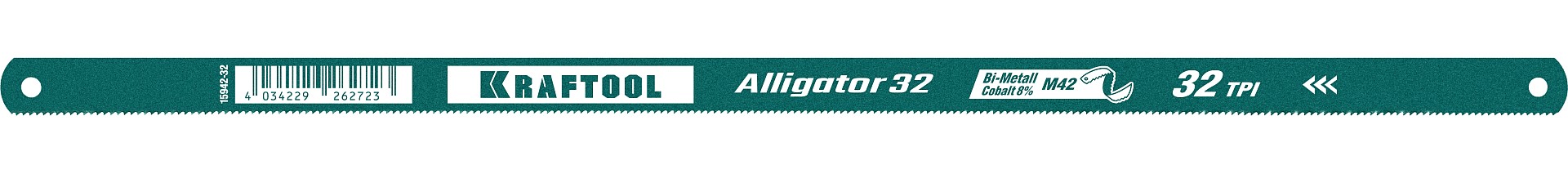 KRAFTOOL Alligator-32, 32 TPI, 300 мм, биметаллическое гибкое полотно по металлу (15942-32)