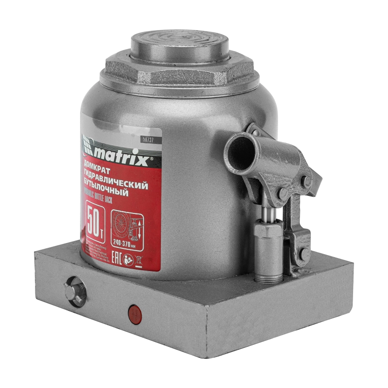 Домкрат гидравлический бутылочный, 50 т, высота подъема 240-370 мм Matrix (50737)
