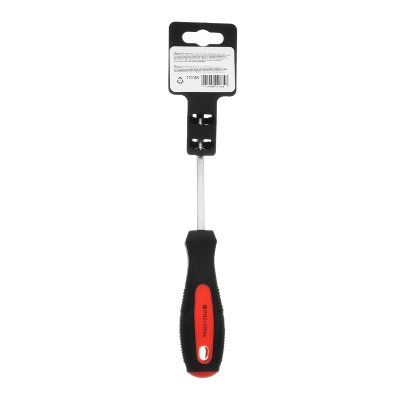Отвертка Anti-Slip, PH2 х 100 мм, CrV, двухкомпонентная рукоятка Matrix (12248)