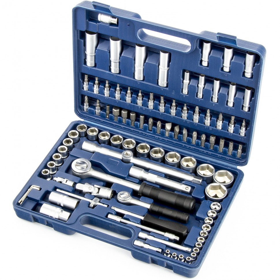 Набор инструментов, 1/2, 1/4, 94 предмета Сибртех (13508)