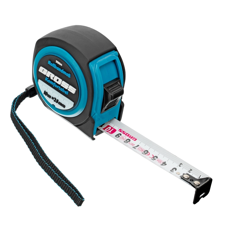 Рулетка Komfortabel 10 м х 25 мм,обрезиненный корпус Gross (32564)