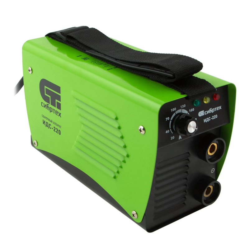 Аппарат инверторный дуговой сварки ИДС-220, 220 А, ПВ 80%, диаметр электрода 1.6-5 мм Сибртех (94377)