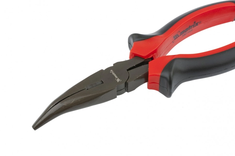 Длинногубцы изогнутые Black Nickel, 180 мм, двухкомпонентные рукоятки Matrix (17460)
