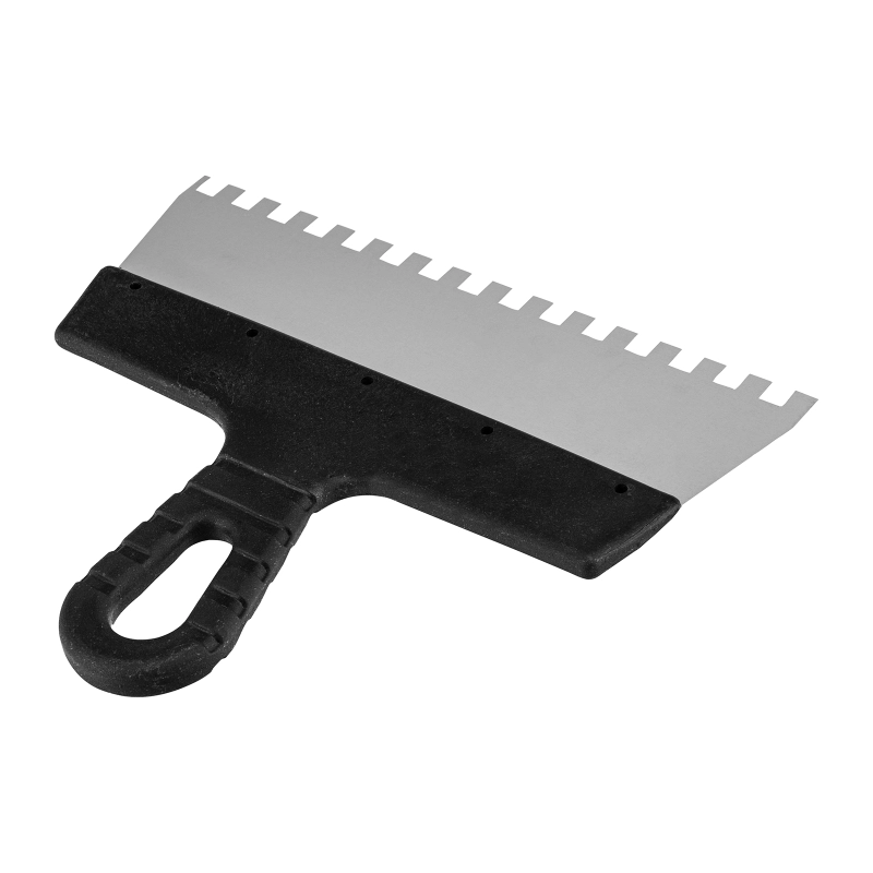 Шпатель из нержавеющей стали, 250 мм, зуб 8 х 8 мм, пластмассовая ручка Sparta (85143)