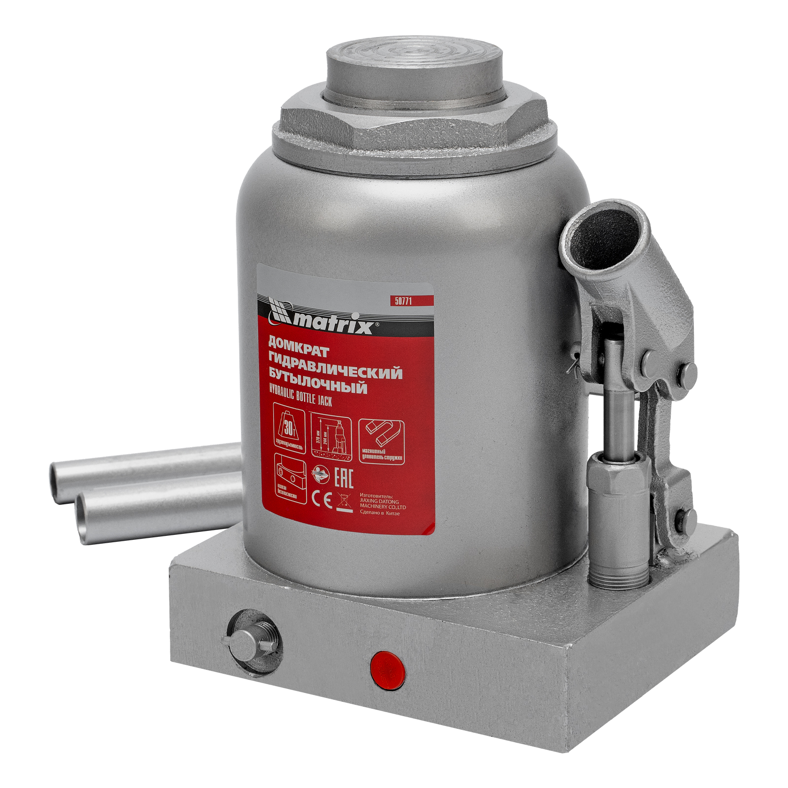 Домкрат гидравлический бутылочный, 30 т, h подъема 244-370 мм Matrix (50771)