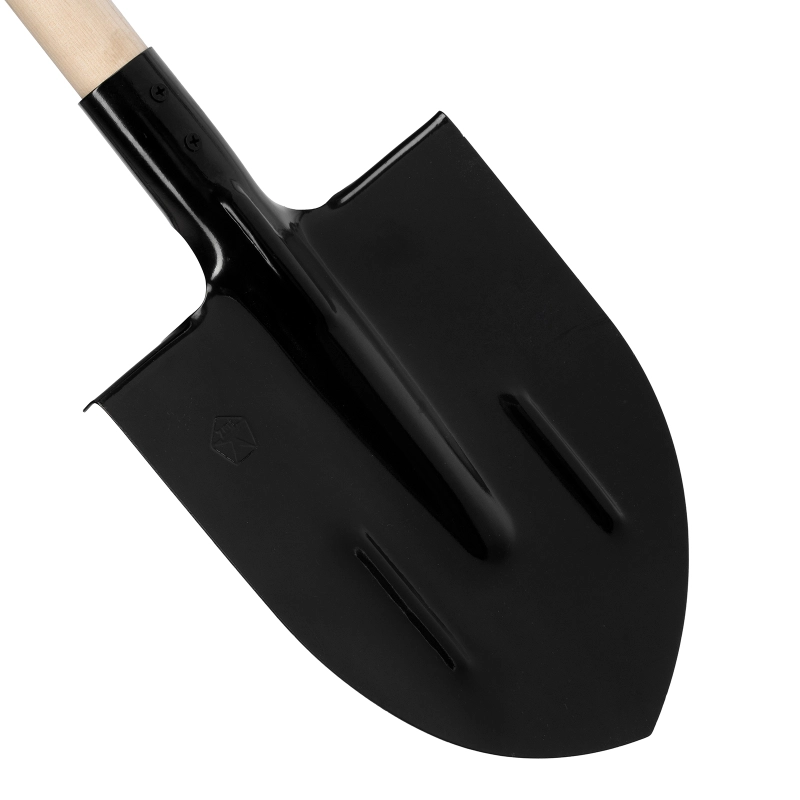 Лопата штыковая, 205х275х1400 мм, ребра жесткости, деревянный черенок, (61413)