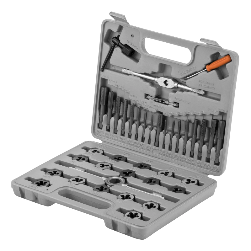 Набор метчиков и плашек М3-М12, плашко-метчикодержатель, 40 предметов, пластиковый бокс Sparta (773155)