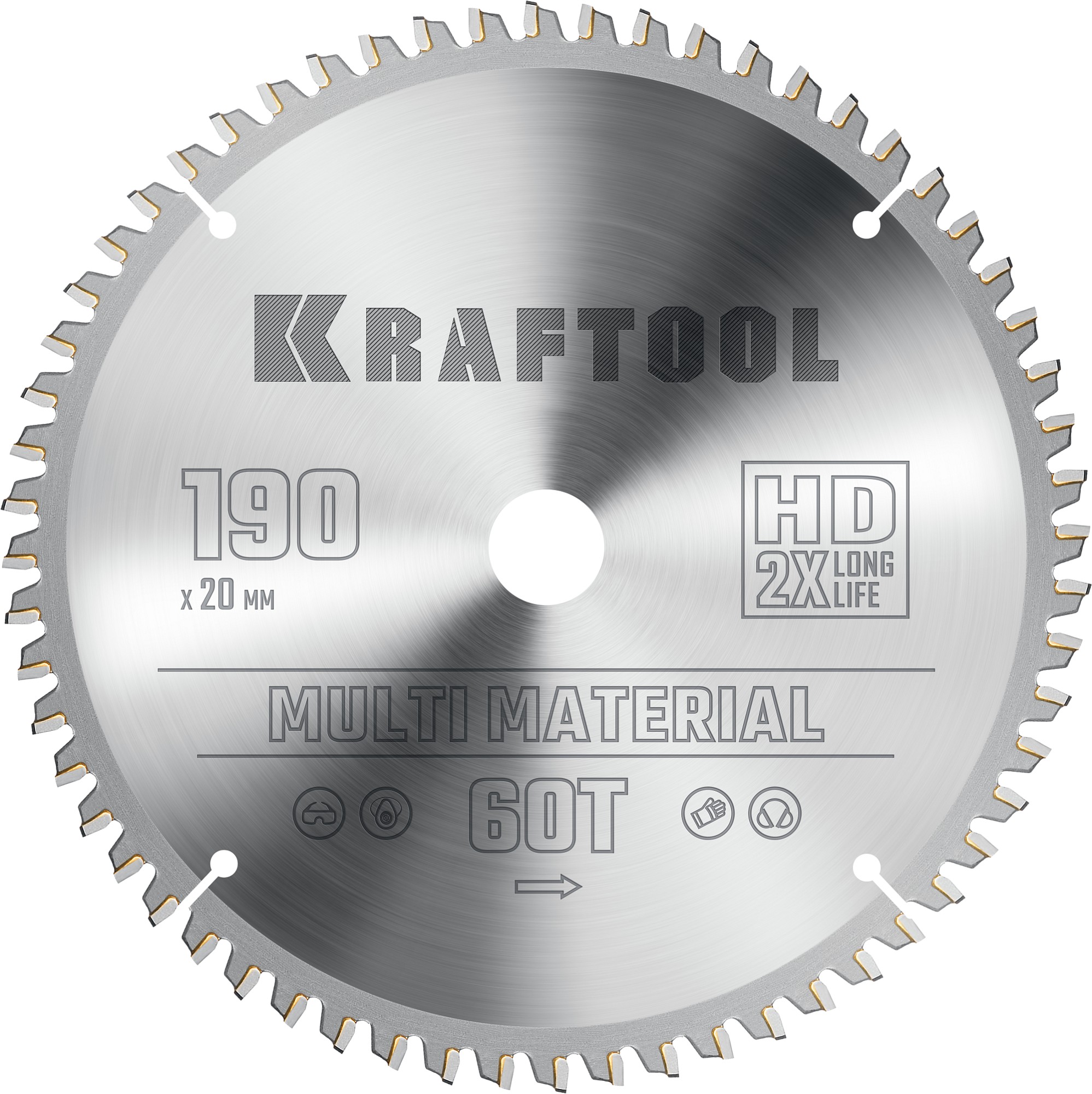 KRAFTOOL Multi Material, 190 х 20 мм, 60Т, пильный диск по алюминию (36953-190-20)