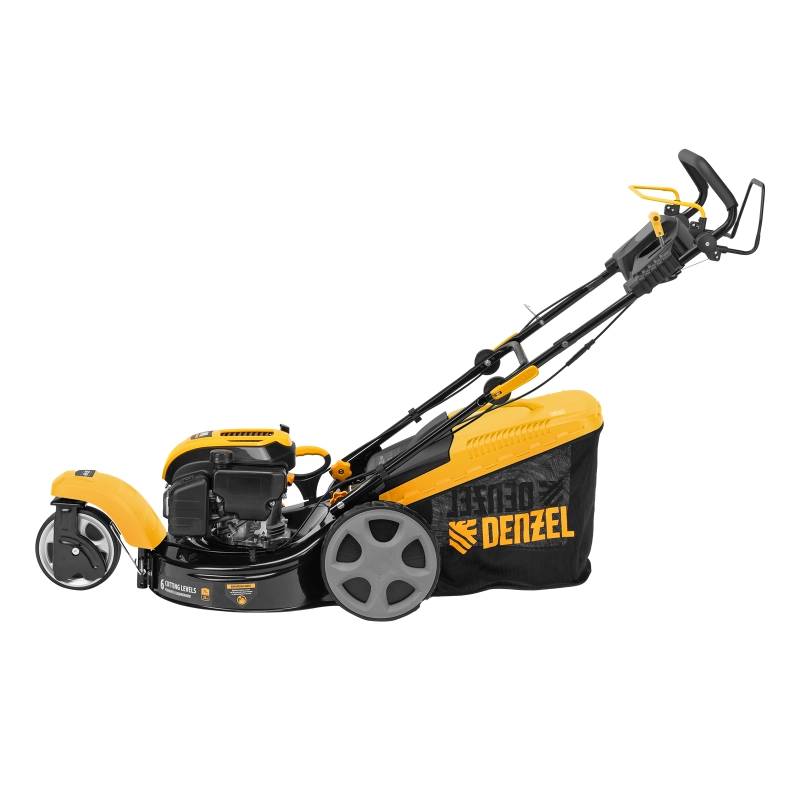 Бензиновая газонокосилка GLT-460SP-T, Trike 149 см3, 46 см, привод, панель, 60л Denzel (58810)