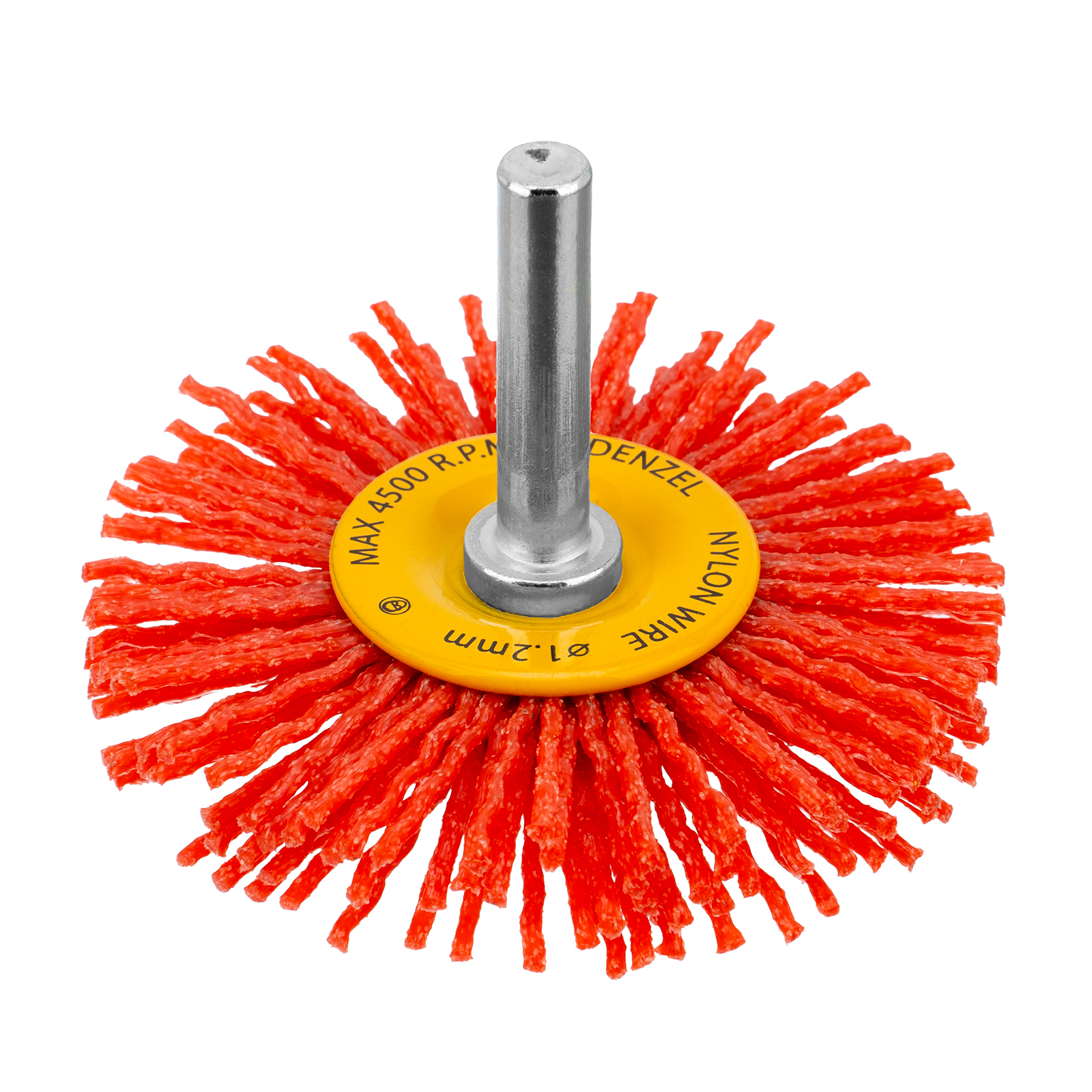 Щетка для дрели, 65 мм, Плоская, со шпилькой, нейлоновая щетина Denzel (74433)