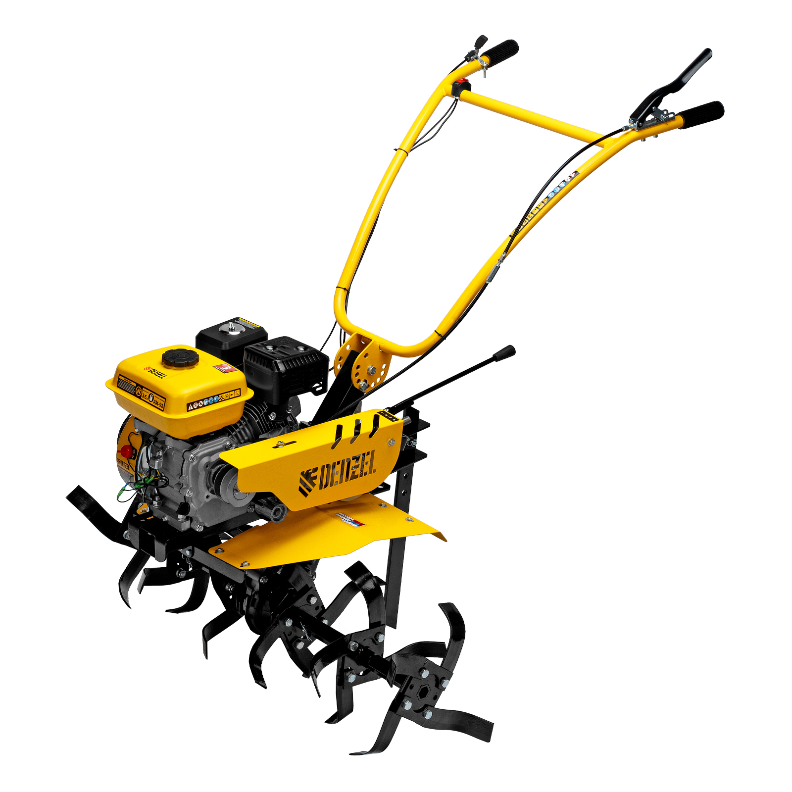 Мотоблок DPT-170SB, 7 л.с., ремен.сцеп, фрез 3х4, ШОМ, без колес, передачи 2В/1Н Denzel (56451)