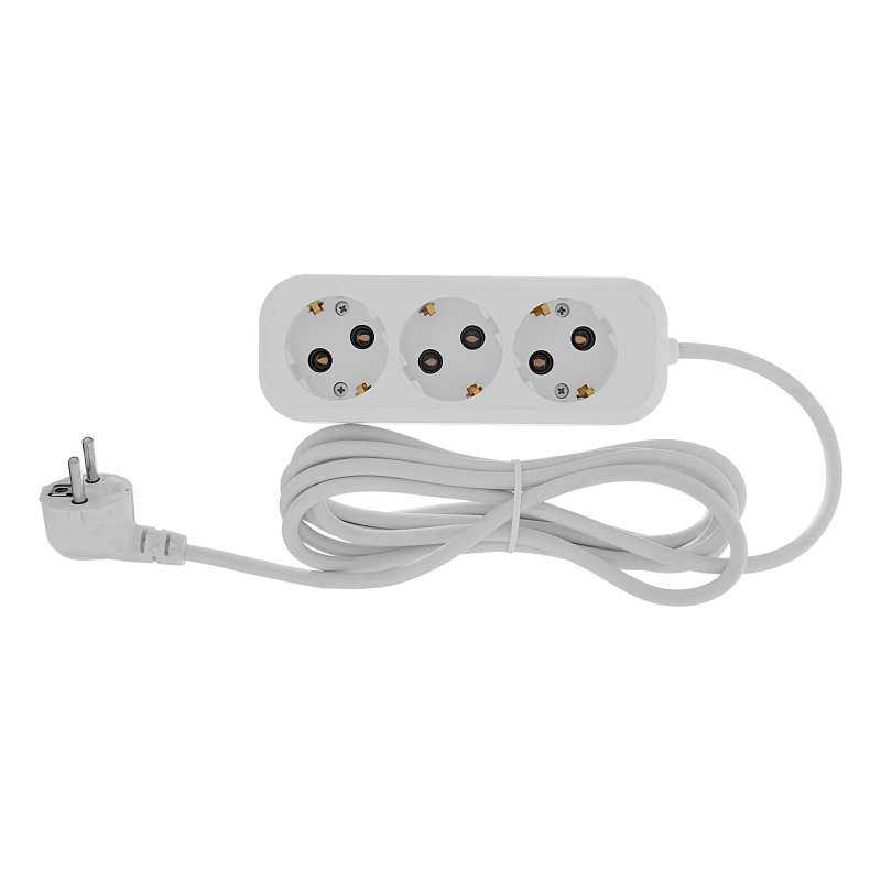 Удлинитель бытовой 3 м, 10A, тип УХз10, с заземлением, 3 розетки Сибртех (96066)