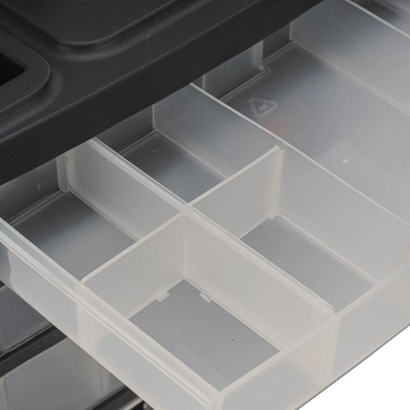 Органайзер для хранения с выдвижными лотками 310х150х260мм, 4 секции, пластик Stels (90728)