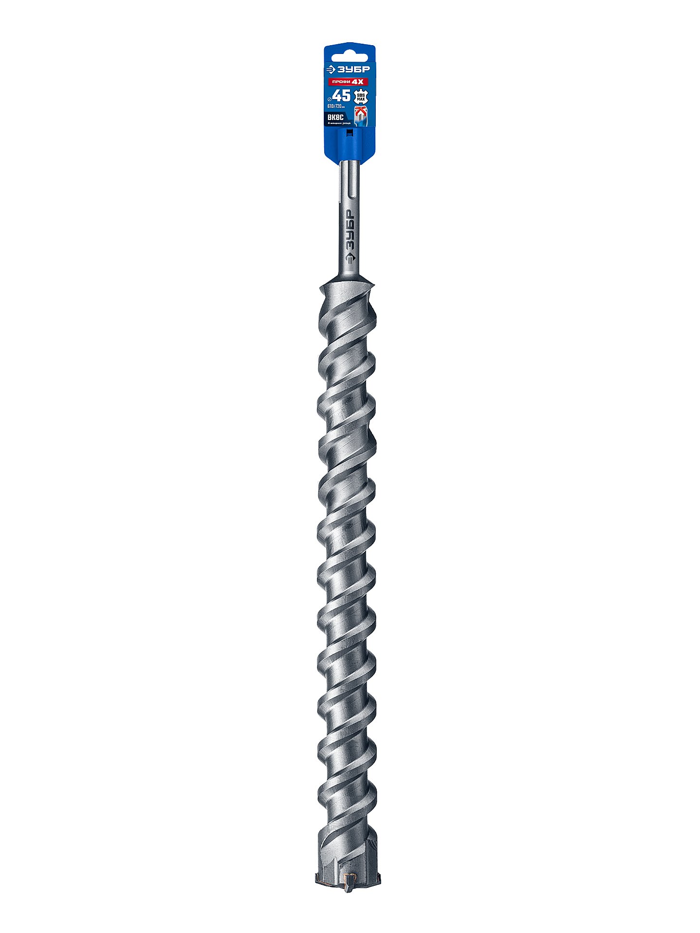 ЗУБР ПРОФИ-4Х 45x610/720 мм, SDS-max бур, ПРОФЕССИОНАЛ (29350-610-45)