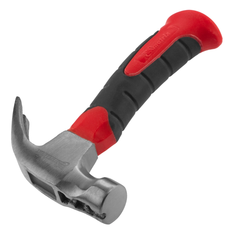 Молоток-гвоздодер мини, боек с магнитом, фибергласовая двухкомпонентная рукоятка, 250 г Matrix (10443)